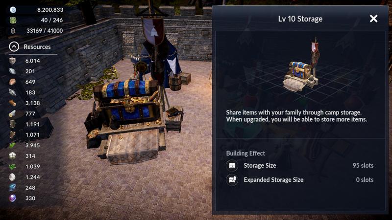 The necessary amount of resources for the construction of buildings