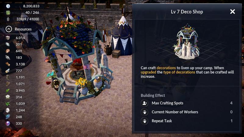 The necessary amount of resources for the construction of buildings