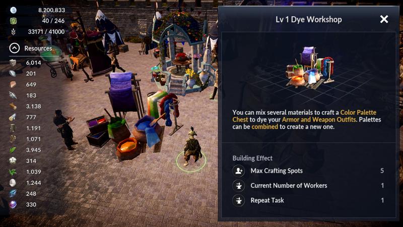 The necessary amount of resources for the construction of buildings
