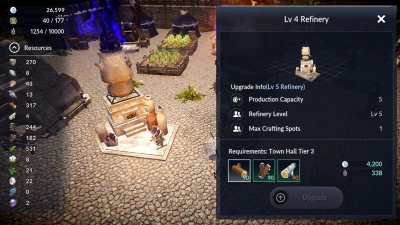 The necessary amount of resources for the construction of buildings