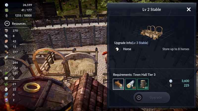 The necessary amount of resources for the construction of buildings