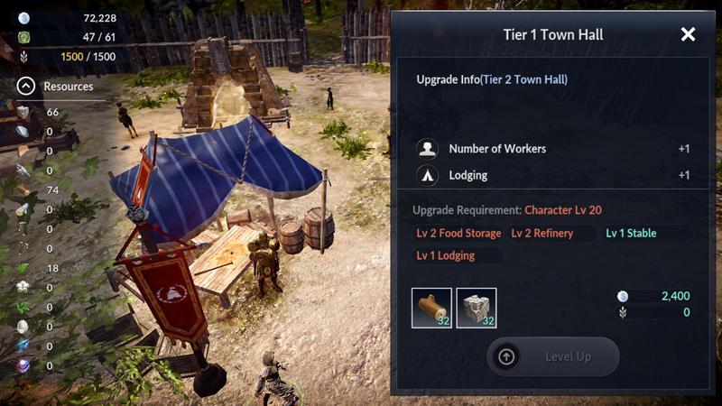 The necessary amount of resources for the construction of buildings